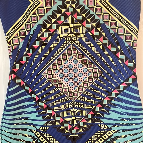 Peachpuff tribal print body on mini dress - Picture 3 of 4